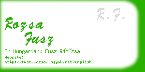 rozsa fusz business card
